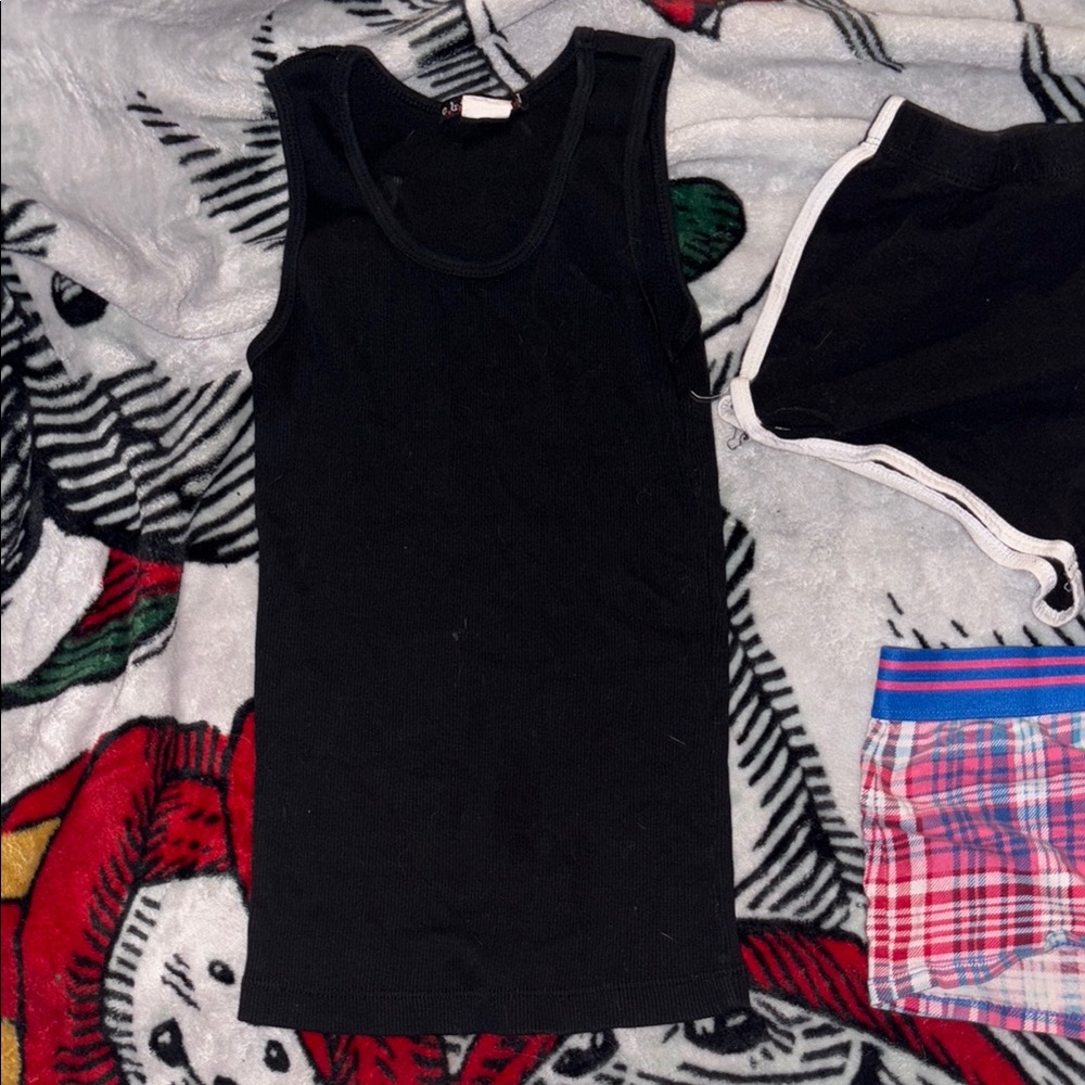 BUNDLE - Black Tank with 2 pairs of shorts